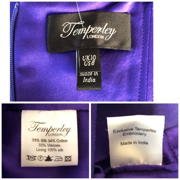 Temperly London Embellished Strapless Satin Dress - Picture 8 of 9